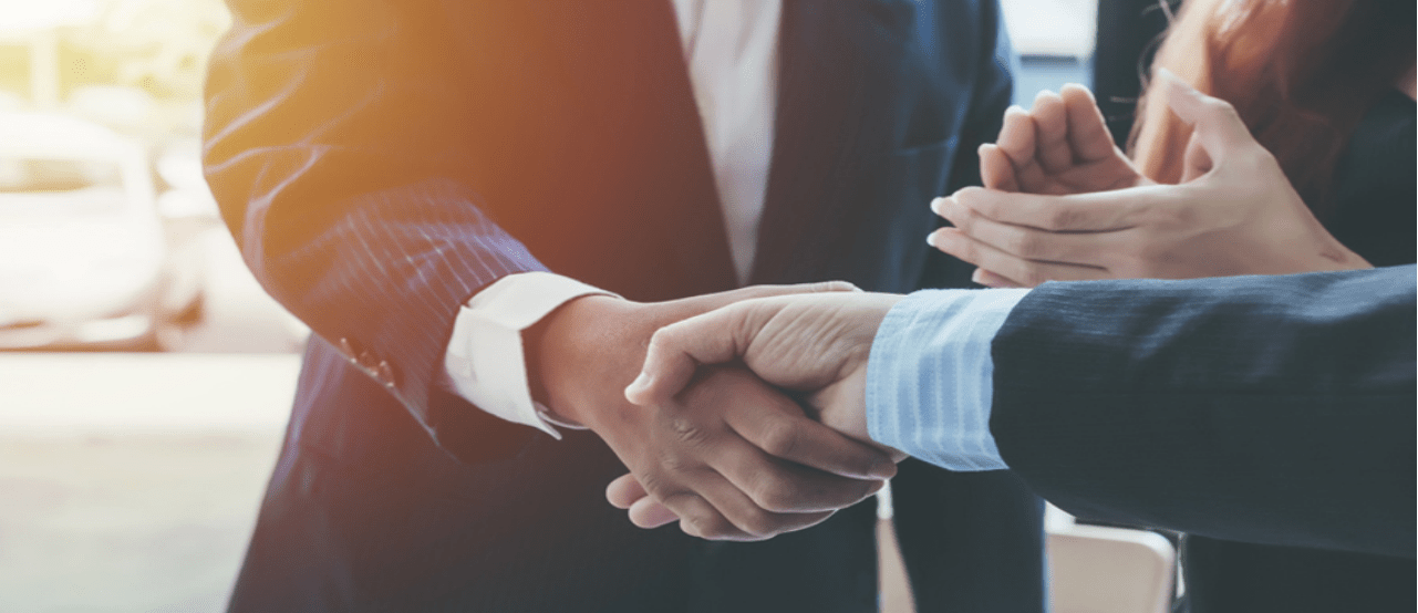 Industrial partnership handshake